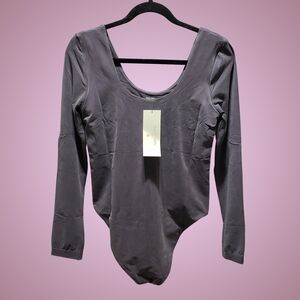 Sweaty Betty Softly Long Sleeve One-Piece Bodysuit Urban Grey NWT